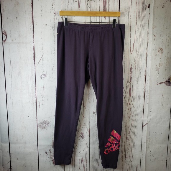 adidas Pants - Adidas Leggings Womens Size XL Activewear Ankle Stretch Cotton Purple